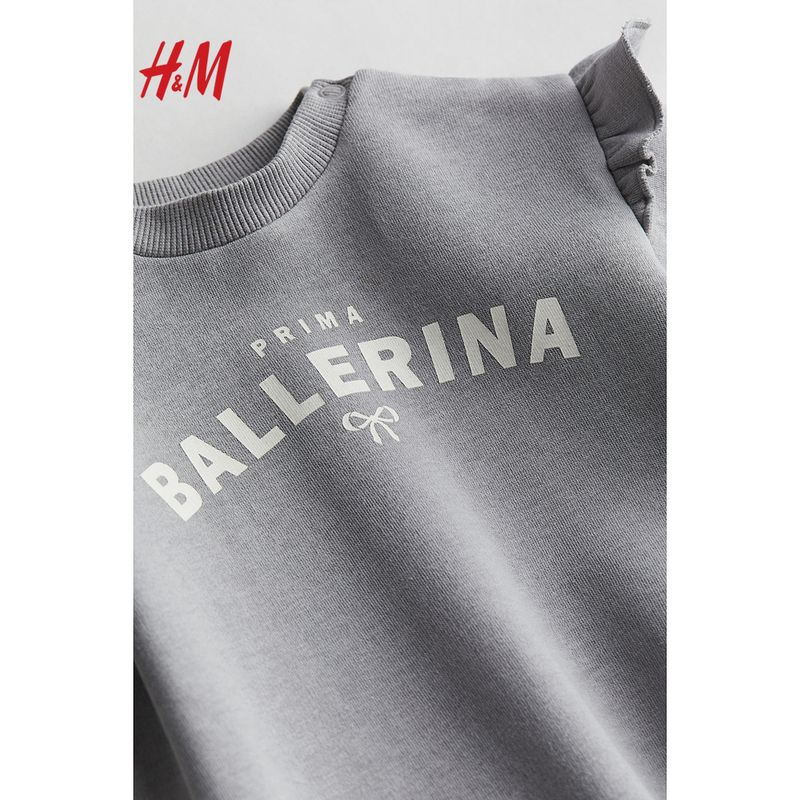 HM Children's Clothing Baby Girl Sweatshirt Autumn Trendy Sense of Design Crew Neck Casual Loose Long Sleeve Top 1089753