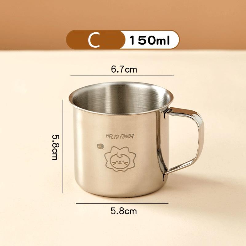50/100/150ml 304 Stainless Steel Drinking Cup With Handle Durable Tumbler Anti Scalding Mini Cute Water Cup For Kids Drinkware