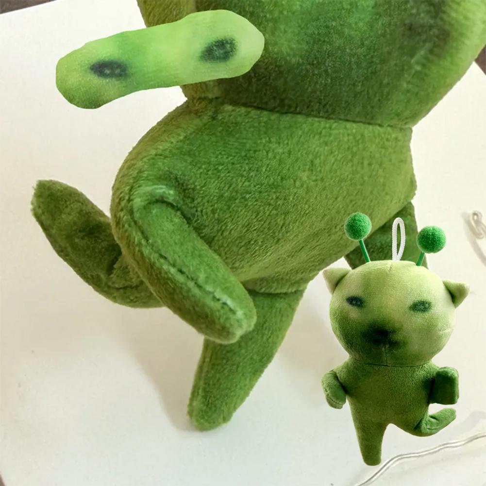 Green Alien Cat Plush Toy Cute Extraterrestrial Creature Hakyumi Keychain Creative Gift Abstract Design Keychain Bagchain
