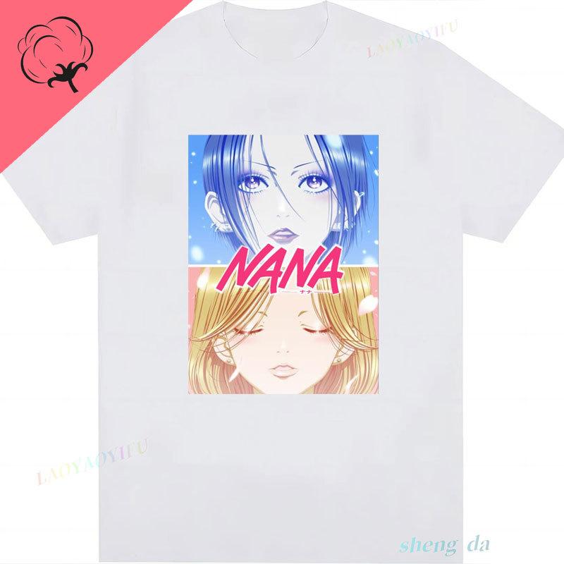 Japanese Anime Shirt NANA HACHI T Shirt Graphic Tees Short Sleeve Casual Kawayi Harajuku Y2k Clothes Unisex Women Cartoon Tops