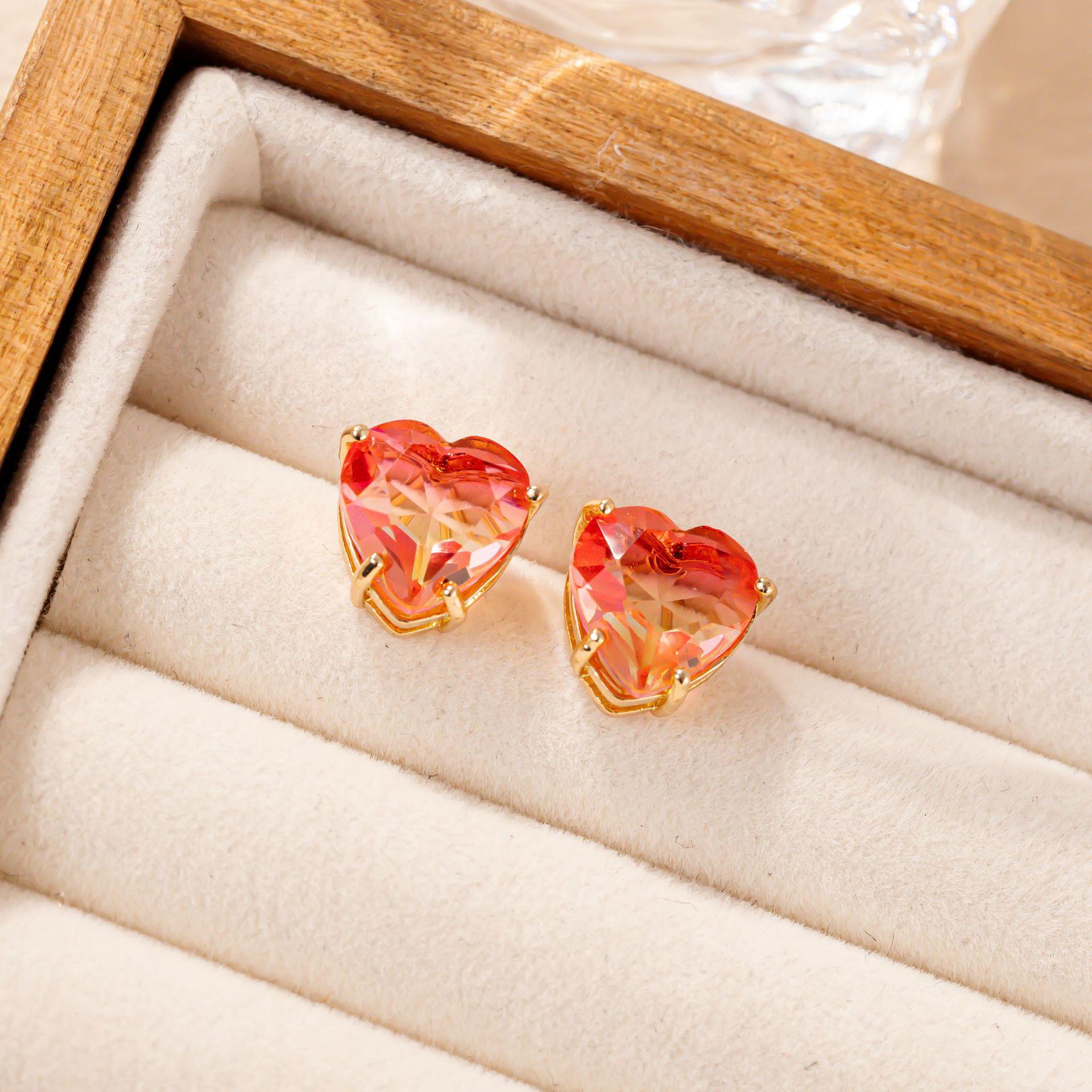 Cross Love Heart Shaped Stud Earrings: Elegant and Versatile Niche Light Luxury Women s Ear Accessories