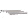 Manual Awning Frame with LEDs Light Grey and White 2.5 X 2 M