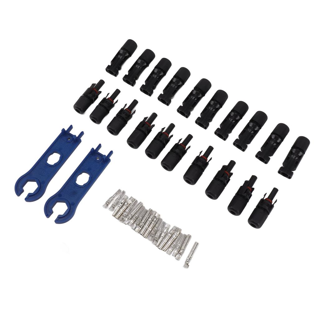Solar Connectors with 10 Pairs Male Female Plug Spanners Waterproof Flame Retardant Solar Panel
