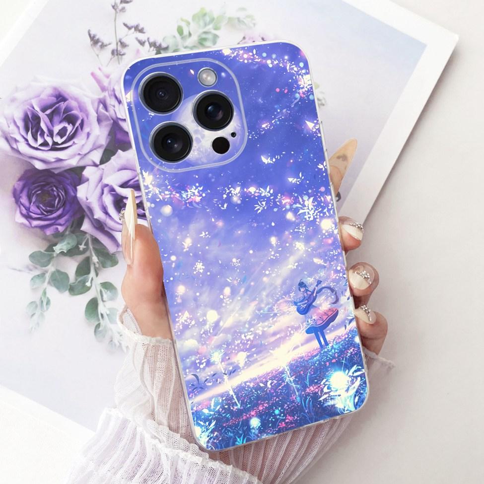 Casing For iPhone 15 Pro Max Cover Fashion Cartoon Cute Funny Painted Silicone Case A2849 A3105 A3106 A3108