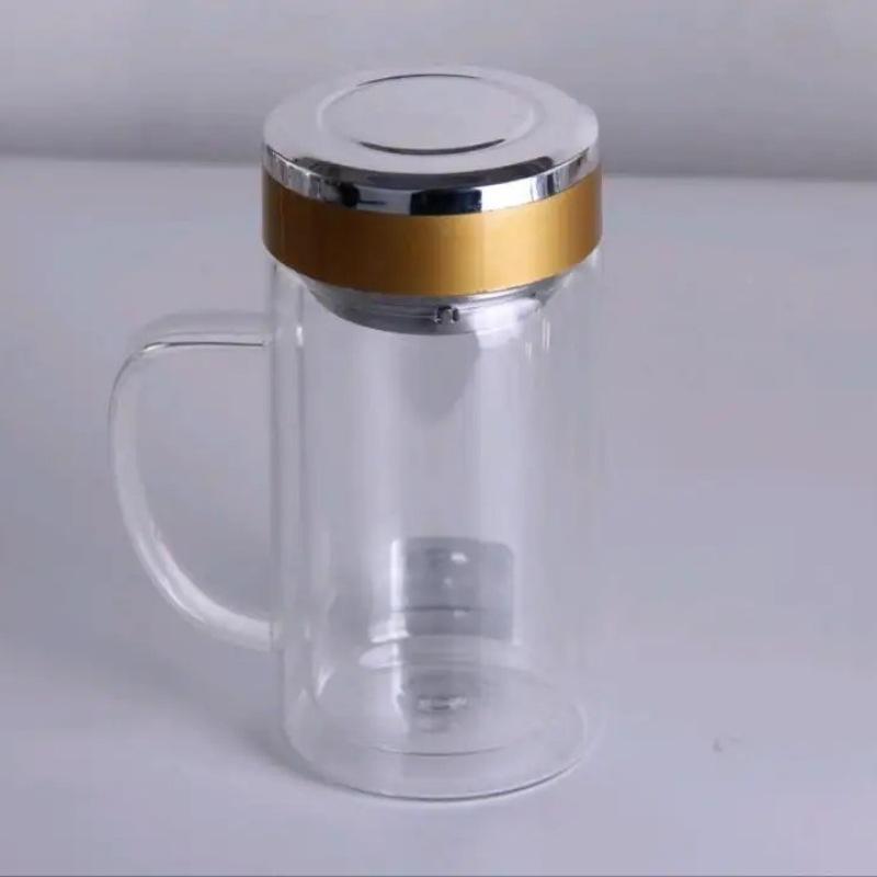 Tianyi Double-Layer Glass Tea Cup with Logo and High Borosilicate Design