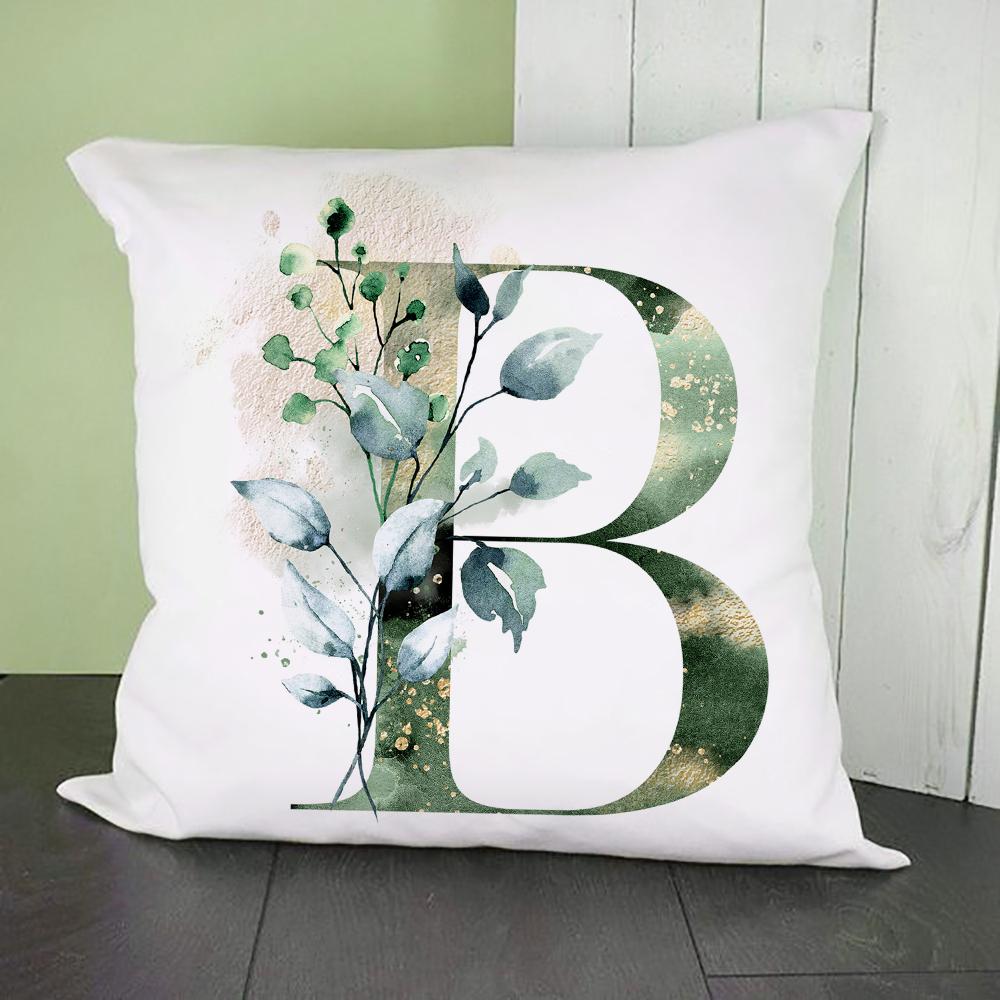 Green Alphabet A B C Printing Pillow Cases Fashion English Letter Home Sofa Living Room Car Decorative Pillowcase Cushion Cover