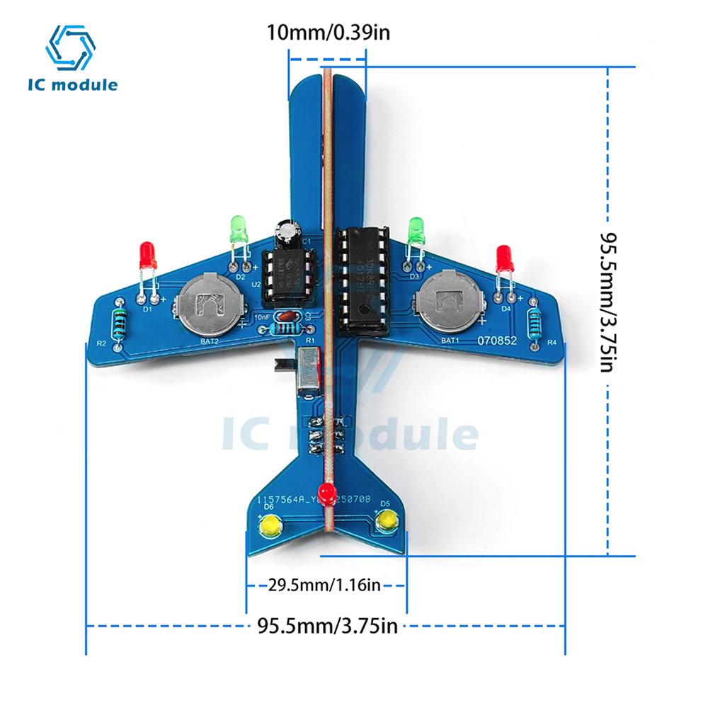 Kit Elettronico Fai da Te Luce a LED Flusso Modello di Aeroplano Kit di Saldatura Elettronica Pratica Kit di Assemblaggio Scienza Elettronica
