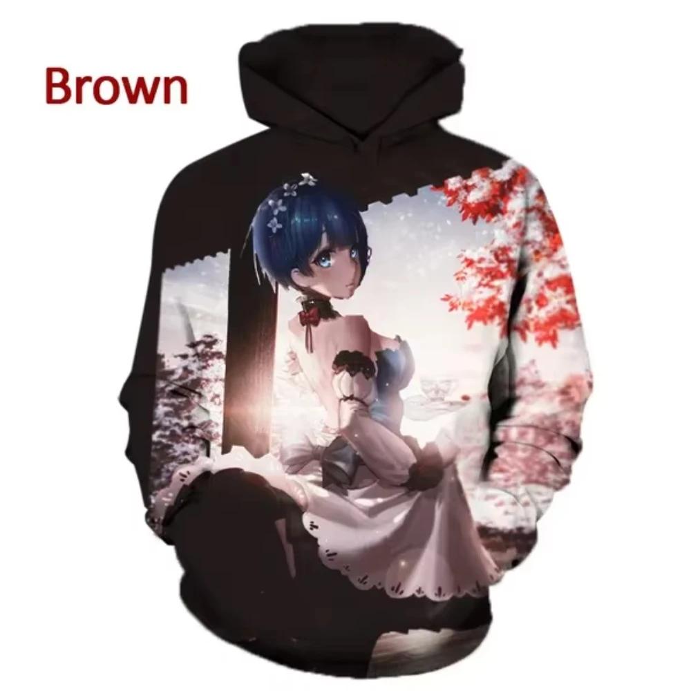 Anime Re:Zero 3D Printed Men's Hoodie Casual Harajuku Long Sleeves Oversized Outdoor Pullover Sweatshirt Kids Unisex Clothing