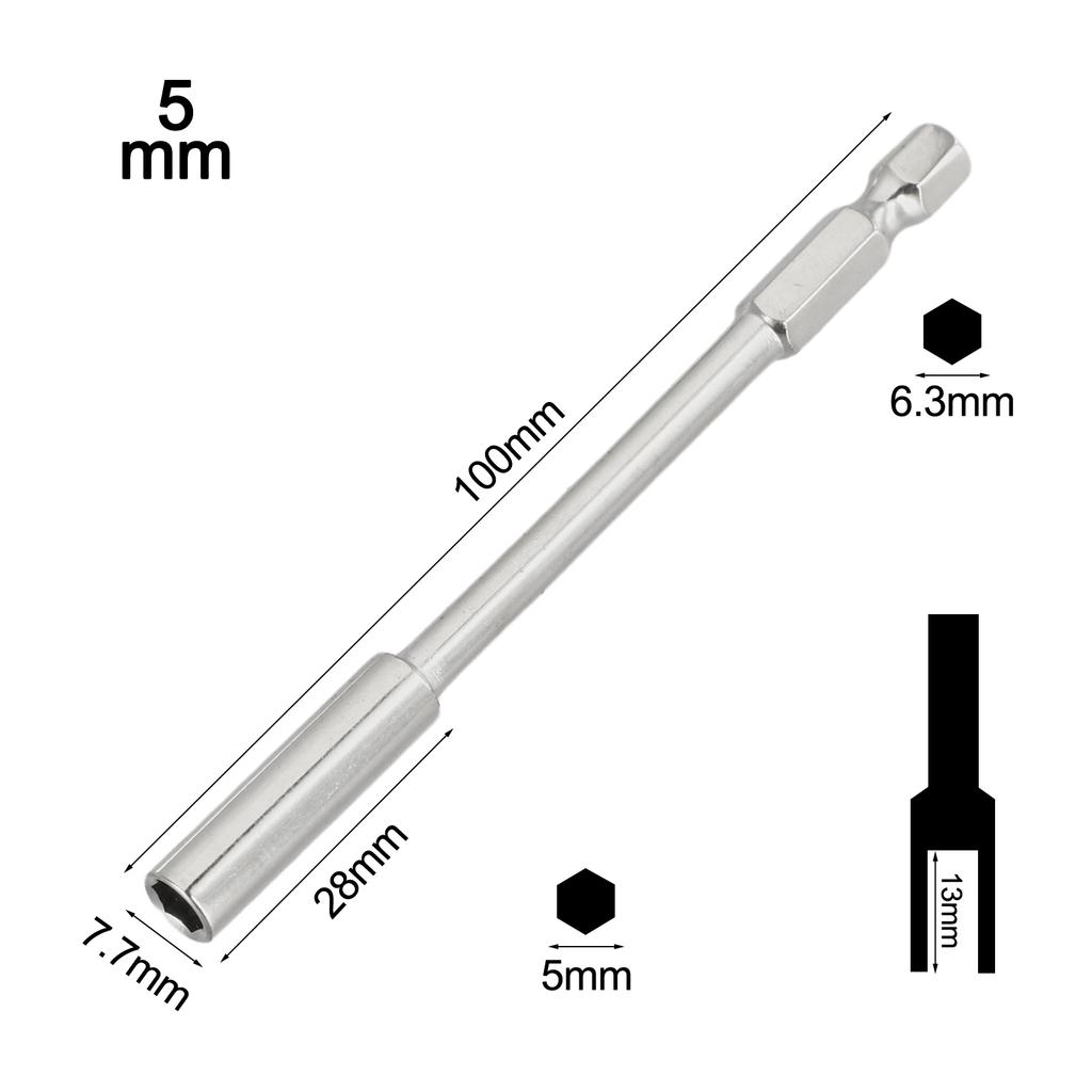 6.35mm Shank Extension Bit Holder For Maintenance 100mm Extension Locks Without Slipping For Various Scenarios