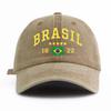 Nuovo Berretto da Baseball Stampato in Stile Brasiliano per Adulti, Lavato ad Acqua, con uno Stile Semplice e Retrò, un Cappello da Papà Casual Morbido Regolabile