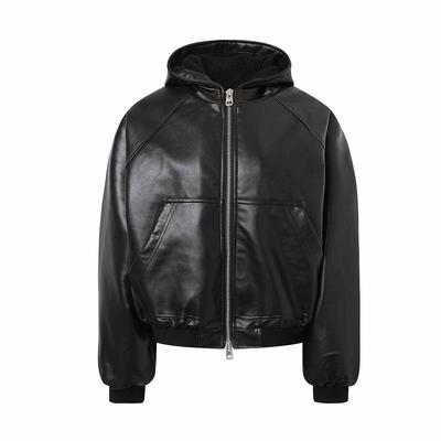 Pánská vintage bomber bunda s kapucí, zateplená fleecem, zimní, teplá, ležérní kabát