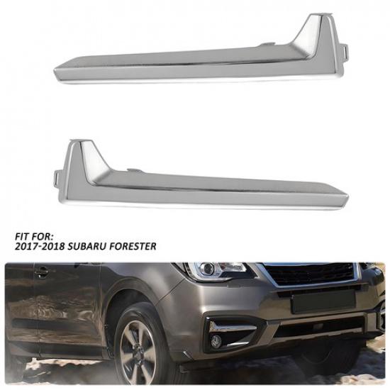 

Fog Light Molding Trim Silver Fits 2017-2018 Subaru Forester Left+Right Chrome V