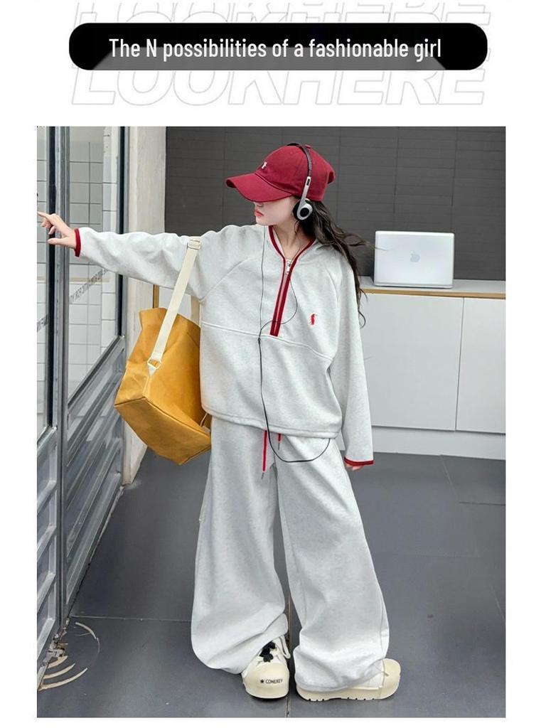 Modisches Sweatshirt- und Hosen-Set für Mädchen - Frühjahr/Herbst 2025 Kollektion