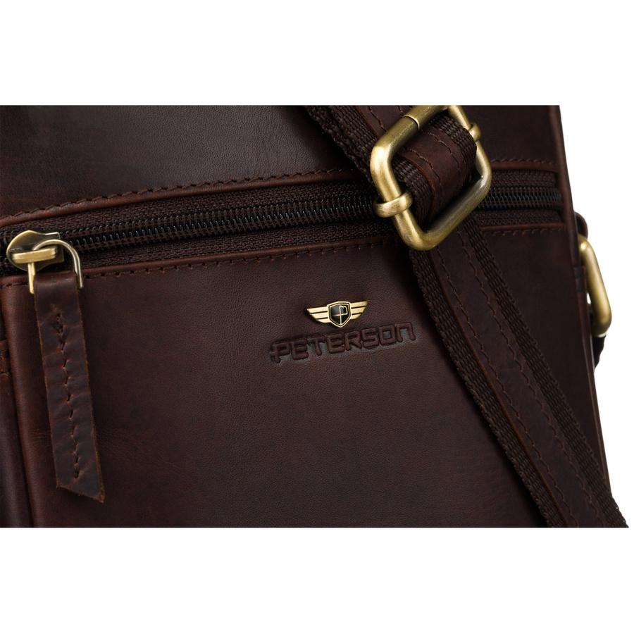 Herren Crossbody-Tasche aus glattem Echtleder - Peterson