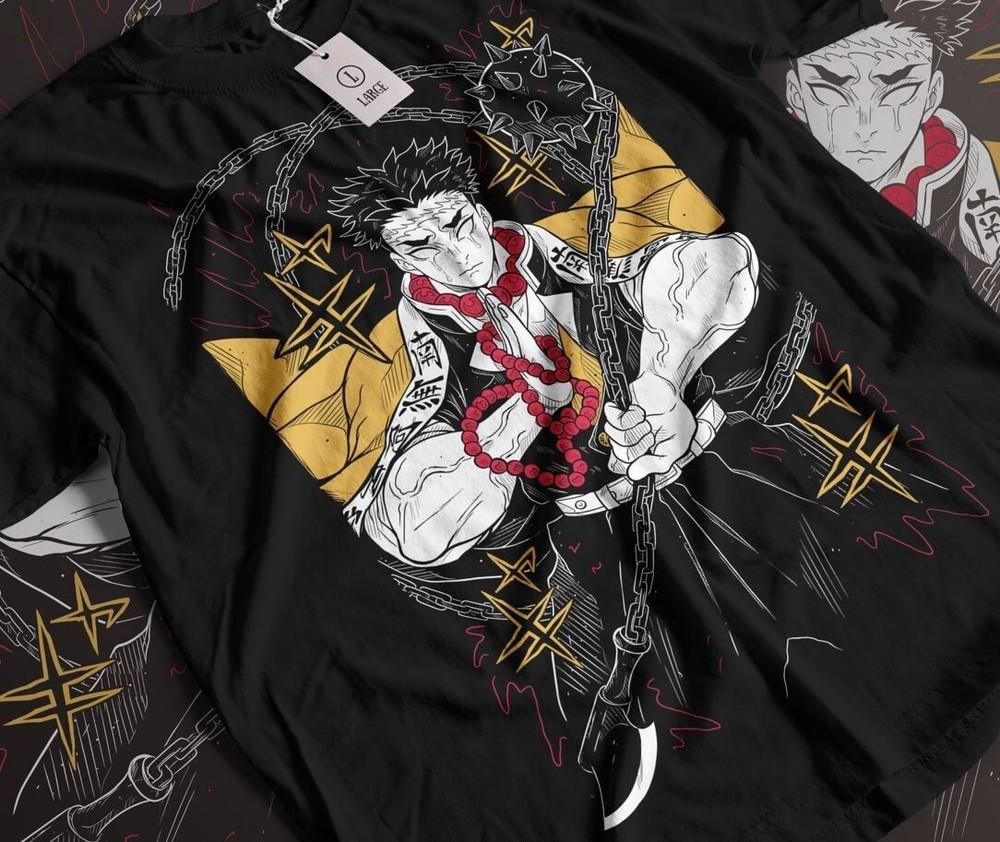 Gyomei Himejima T-Shirt Stone Hashira Horror Anime Pillar Demon Slayer Gift Tee