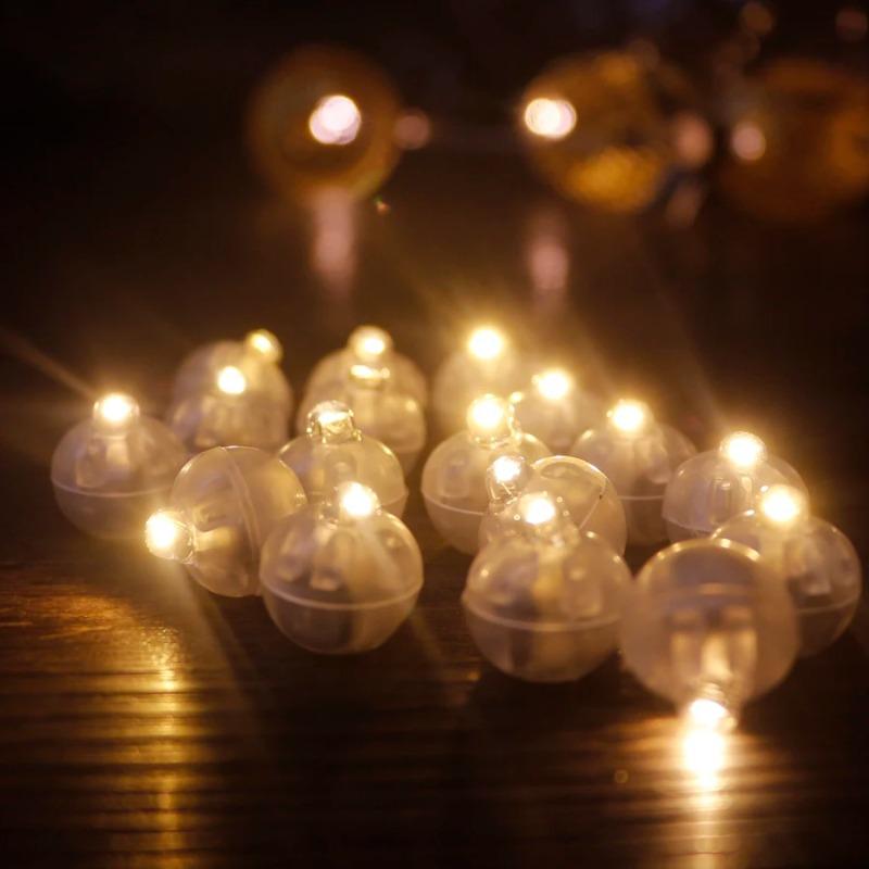 50 Stück Becher Kleine Runde Kugel Lichter Ballons LED Blinkende Leuchten Laternenlicht für Hochzeit Party Geburtstag Dekoration