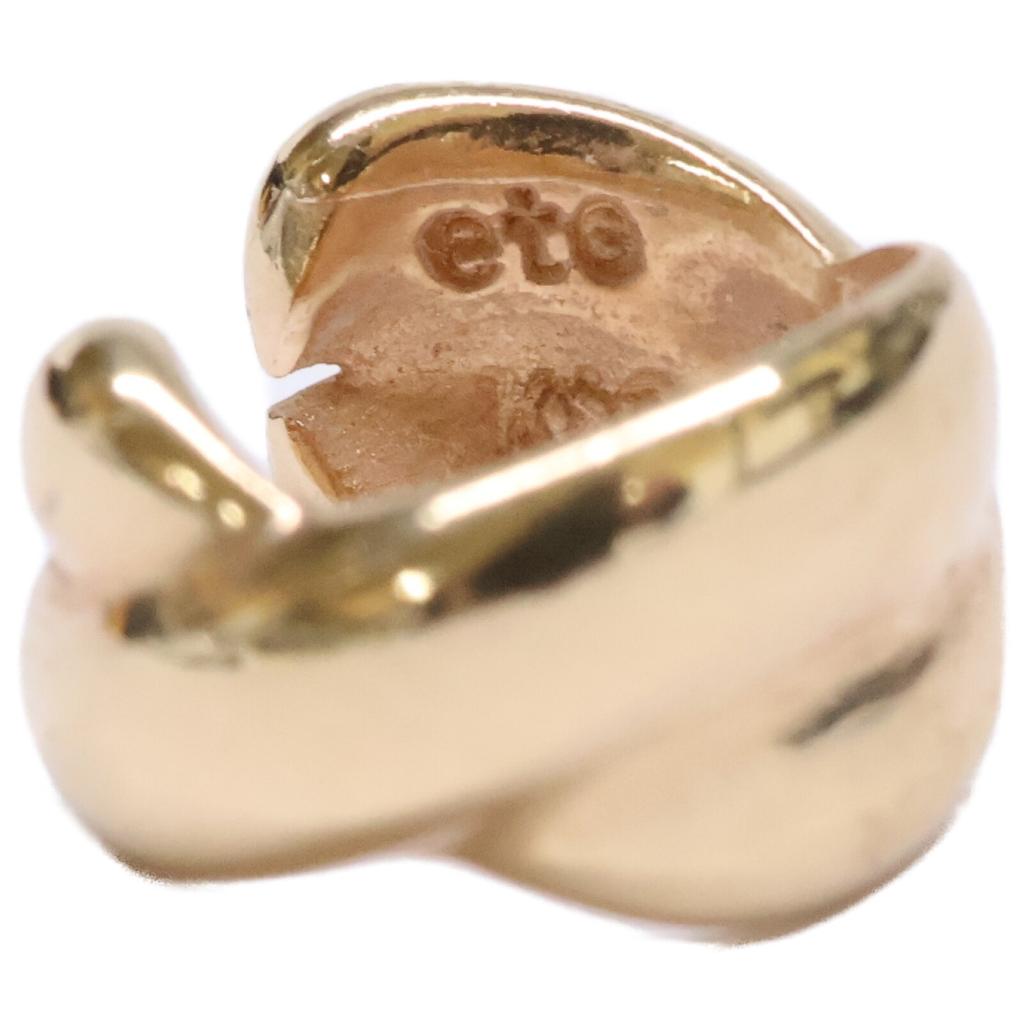 Ete K10 Cross Design Single Ear Cuff Earring Yellow GoldUsed