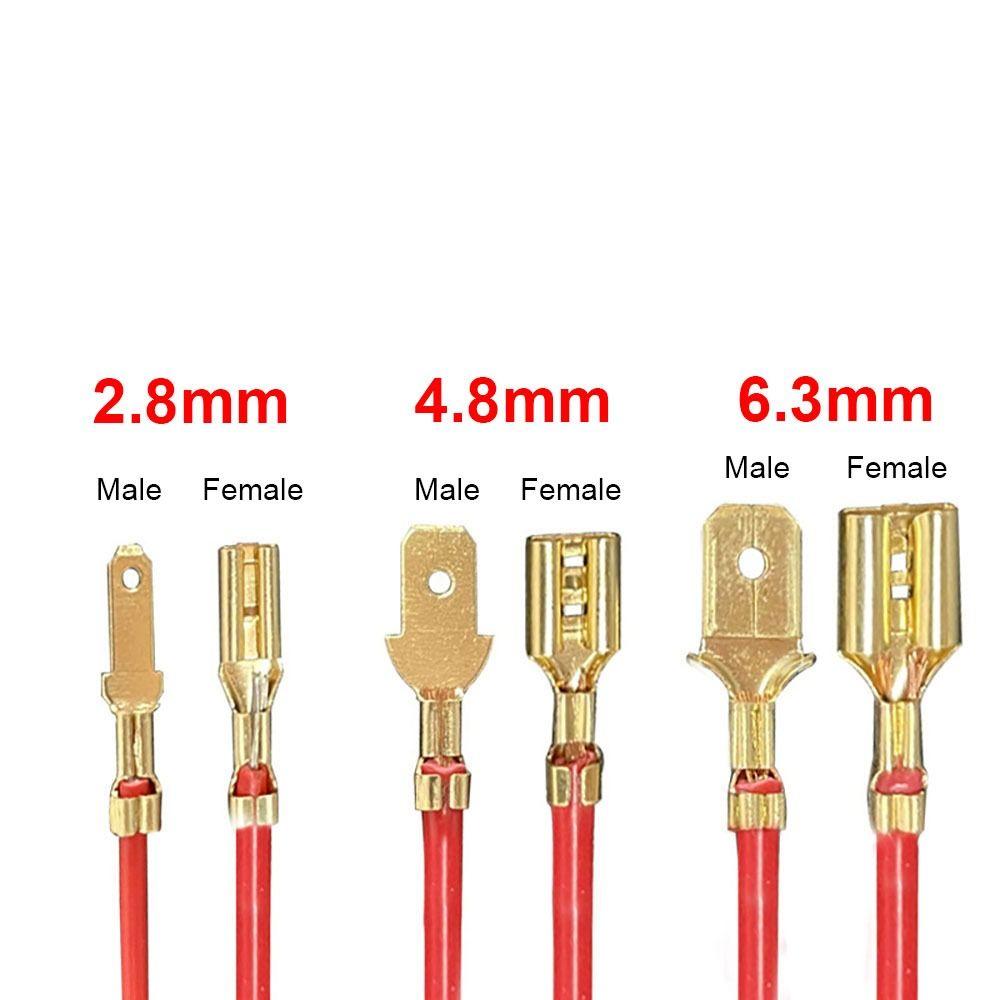 50Pcs 2.8/4.8/6.3mm Spade Terminals Female/Male Crimp Terminals New Wire Connectors