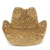 European and American Style Hand-woven Hollow Cowboy Hat Spring and Summer Girls Travel Sunshade Straw Hat Fashion Versatile Vacation Hat
