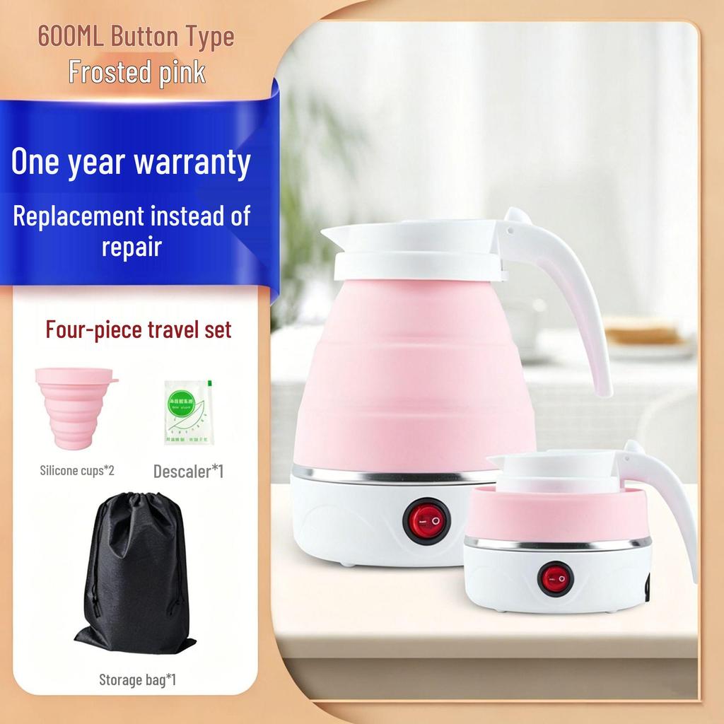 Compact Foldable Electric Kettle: Portable Mini Silicone Travel Kettle for Fast Outdoor Water Boiling