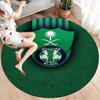 Al-Ahli Saudi FC Round Area Rug,Carpet Rug for Living Room Bedroom Sofa Playroom Decor,Non-slip Floor Mat