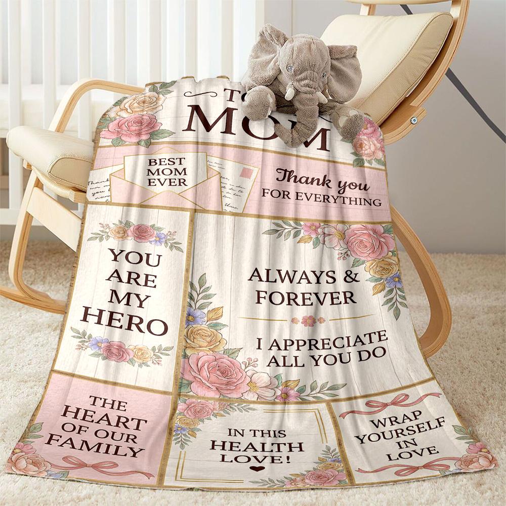 Mom's Heart And Love Blanket Suitable for Sofas,travel, Living Rooms Also a Good Gift for Friends and Family Suitable for All Seasons.
