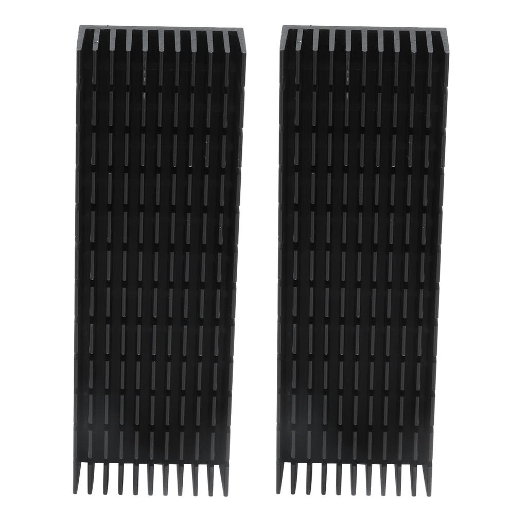 2Pcs Cooling Fins Aluminum Power Radiator Slotted Heatsink Kit for Electronics 120x40x20mmWith Adhesive