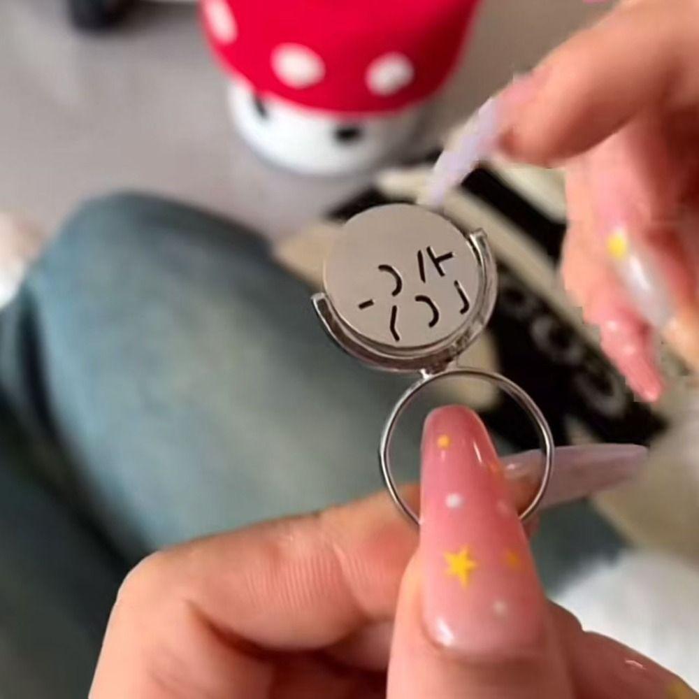 Lovers Couple LOVE Ring Silver Color Confession Ring Fashion Spin Rotation Ring  Valentine's Day