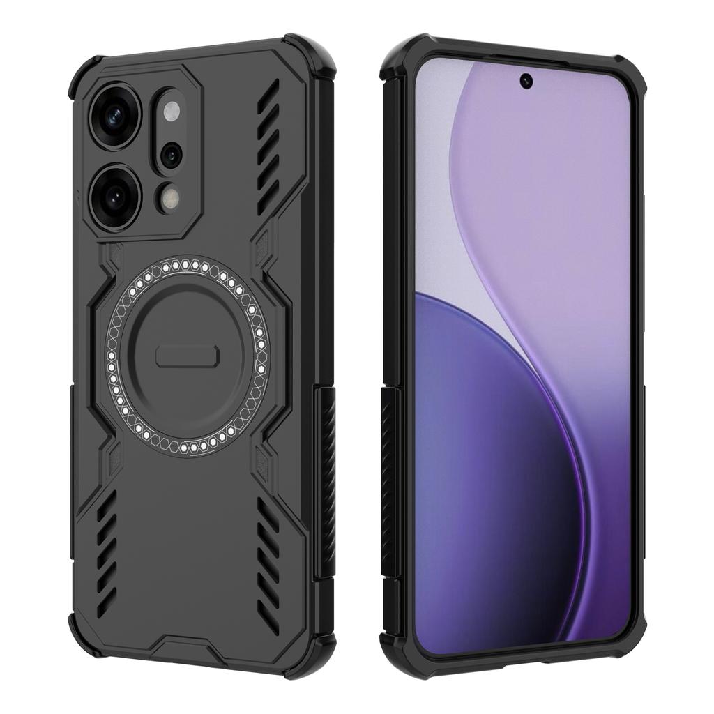 For Oppo Reno14 Pro 5G (Global) Magnetic Case Butterfly Armor Hollow Heat Dissipation PC+TPU Phone Cover