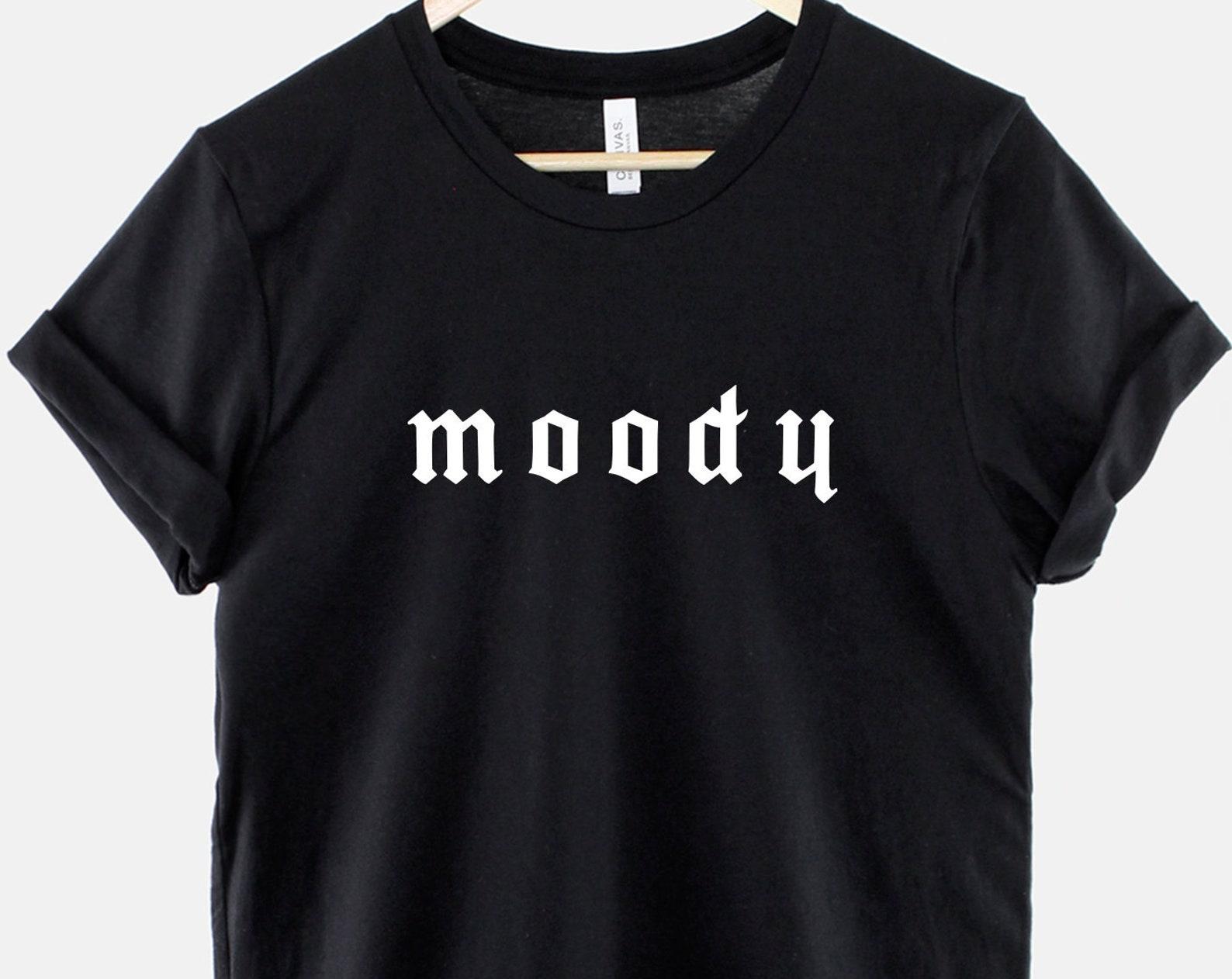 Gothic Slogan T-Shirt, Moody Black Graphic Print, Ring Spun Cotton Tee S