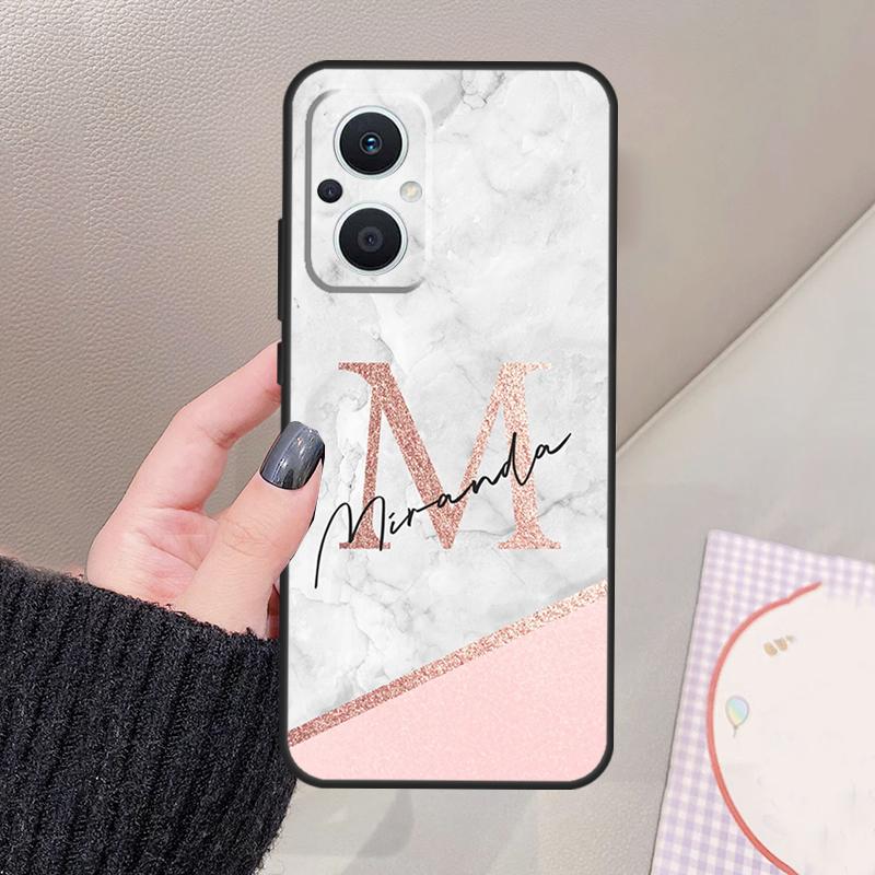 Personalised custom name initials Phone Case For OPPO Find X3 Lite X5 X6 Pro X2 Neo Reno 3 4 5 6 7 8 Lite 4Z 5Z 2Z 8T Cover