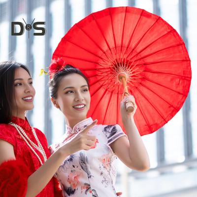 20/30/40/60/85CM Guarda-chuva de papel colorido estilo chinês DIY artesanato decorativo pintura a óleo em papel guarda-chuva cabo de bambu guarda-sol oriental lembrancinhas para festa