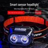Rechargeable LED Sensor Headlamp: Ultra-Bright, Long Battery, Perfect for Night Fishing, with Red and White Lights.