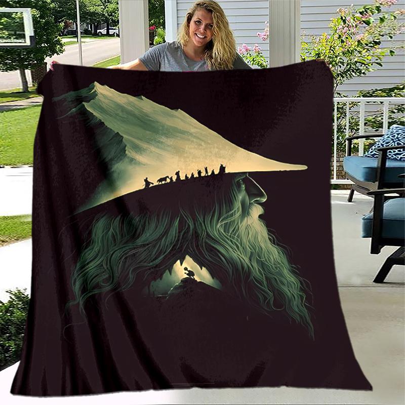 1pc Blanket The Lord of the Rings3 Print Design, Lightweight Blanket for Sofa, Bed- Soft &Warm, Gift for All Seasons like Christmas, Halloween