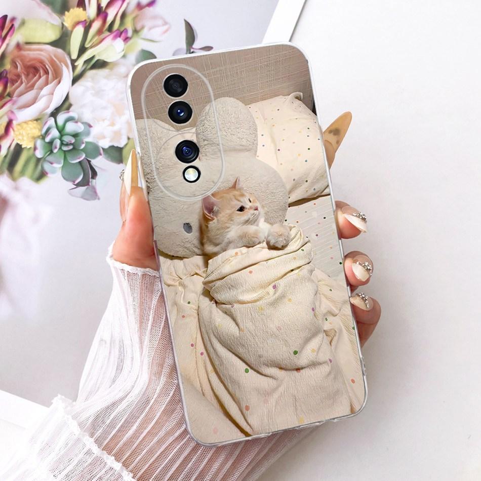 For Honor 70 70Pro Pro+ Cute Flower Butterfly Cat Painted Case For Honor70 70 Pro Plus 5G Soft Silicone TPU Phone Cases