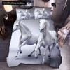 3D Horse Printing Duvet Cover Animal Bedding Set Twin Full Double Queen King Size for Kids Men Black Soft Quilt Cover Pillowcase