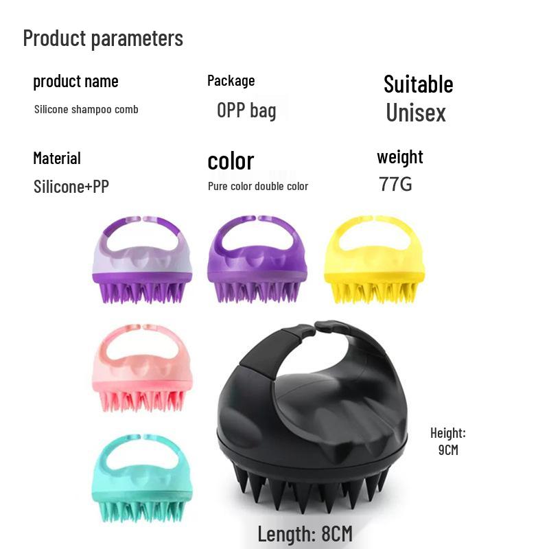 Portable Customized Massage Shampoo Brush for Bath & Head Scratching