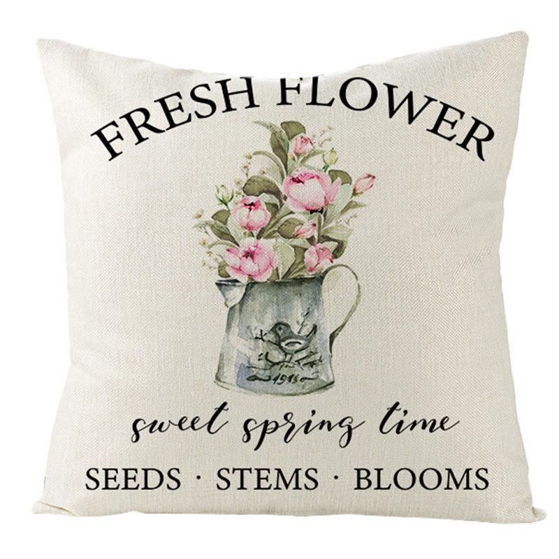 Spring Pillow Case Sofa Waist Pillow Case Garland Truck Light Luxury Home Office Pillow Pillow Case