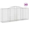 VidaXL Arched Gabion Baskets 9 Pcs 300x50x120/140 Cm Galvanized Iron, Gabion, Gabion Cage, Gabion Wall Basket, Wall 3146726