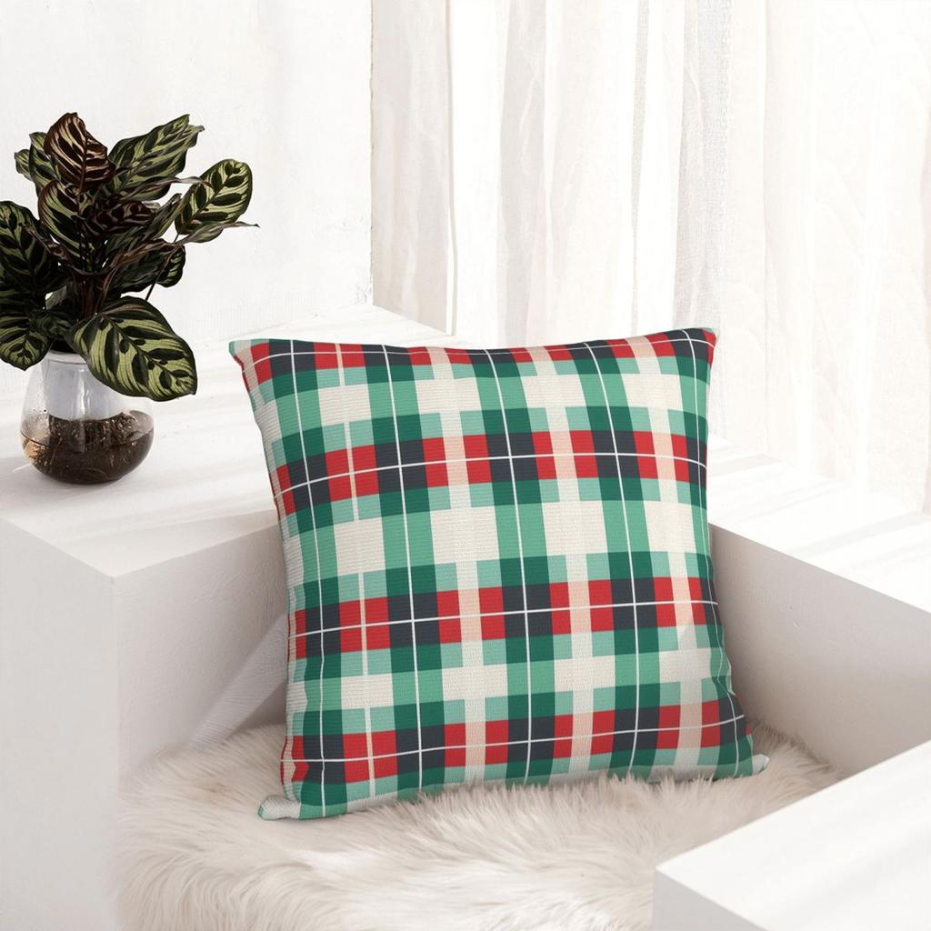 Pillow Case Plaid & Holiday Christmas Polyester Pillow Cover Cute Funny Cushion Cover Custom Pillowcases Chair Sofa Home