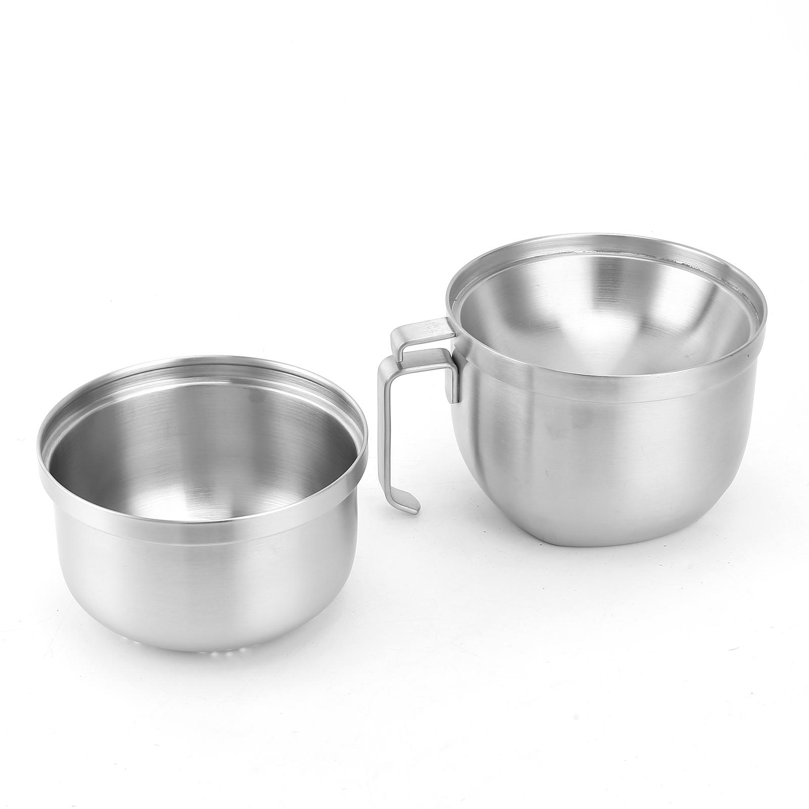 

Noodle Bowl Double Layer Stainless Steel Household Soup Bowl Tableware with Cover for Home