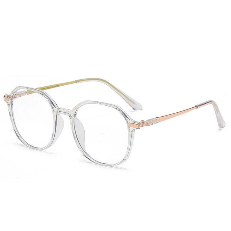 Transparent Pink Frame Polygon Minus Lens Prescription Eyeglasses Women Men  Short-Sight  Eyewear 0 -0.5 -0.75 To -6.0