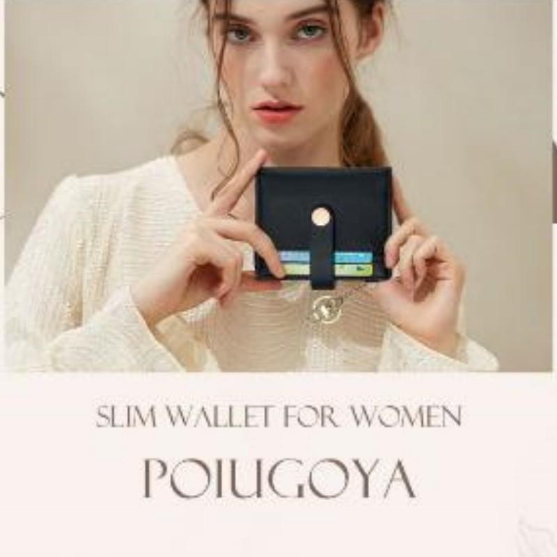 New Arrival Hot Sale Women'S Ultra-Thin Wallet Bifold PU Leather Card Clamp With Key Chain Zipper Document Package