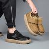 2025 Herrskor i äkta kohud, Slip-on boardskor, Tjock sula, Höjdökande, Luktresistenta, Casual europeisk stil.