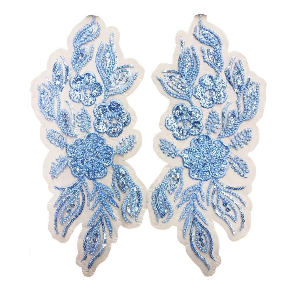 Floral Embroidery Sparkling Lace Accessories Sequined Appliqued Pattern National Style Lace Handmade DIY Material