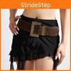 Style Rivet Leather Belt With Alloy Buckle For Street Fashion And Casual Wear