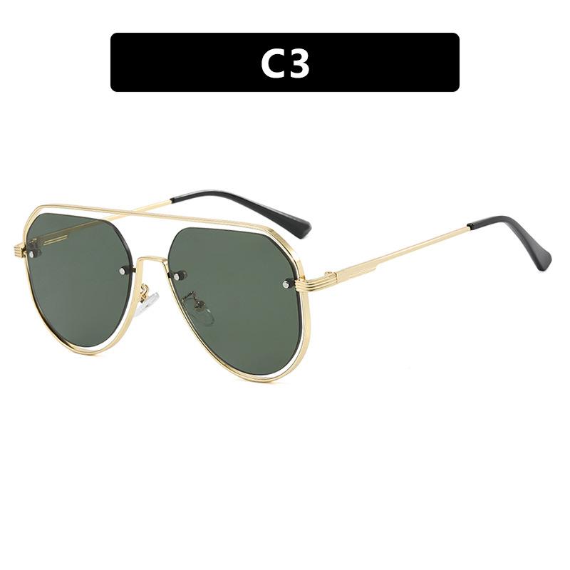 Hollow Metal Toad Frame Sunglasses Modern Retro Sunglasses Driving Casual Sunglasses