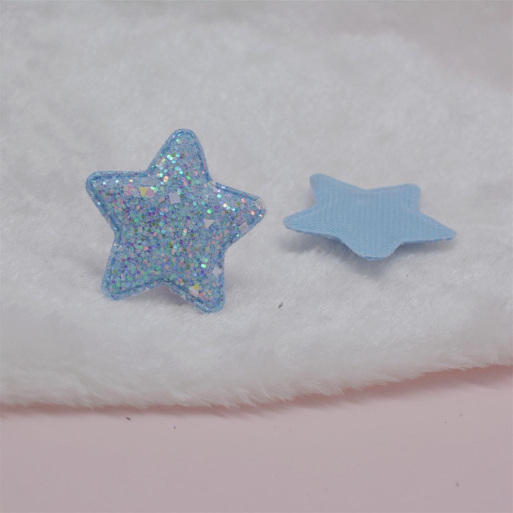 Applicazioni Imbottite a Stella in Tessuto Glitterato Per Accessori per Copricapi per Bambini Fai da Te e Patch Decorative per Artigianato Fai da Te