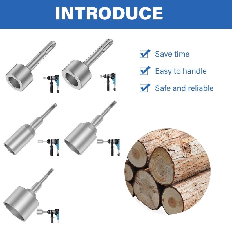 Ground Rod Driver 19/21/30/45/65mm Ground Rod Driver Tool Steel Drill Bit Driver Socket For Electric Hammer Drills