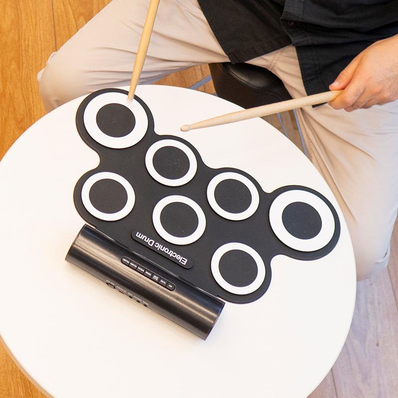 IWord Bluetooth Taşınabilir Elektronik Davul Seti Çocuklar için - Başlangıç Seviyesi Elle Rulo Perküsyon Enstrümanı